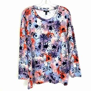 Colorful Floral Long Sleeve Women's Top